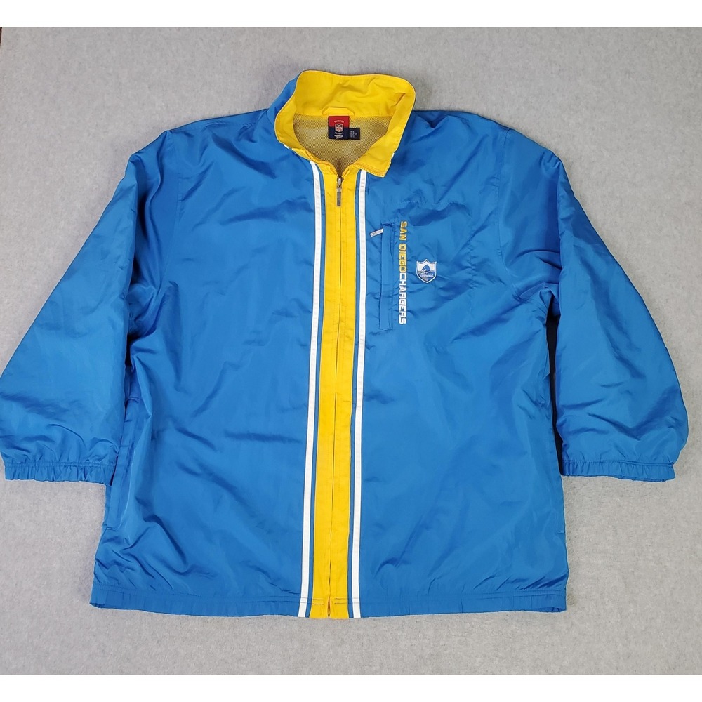 San Diego Chargers Jacket Mens‎ XL Blue NFL Football Full Zip Windbreaker Reebok